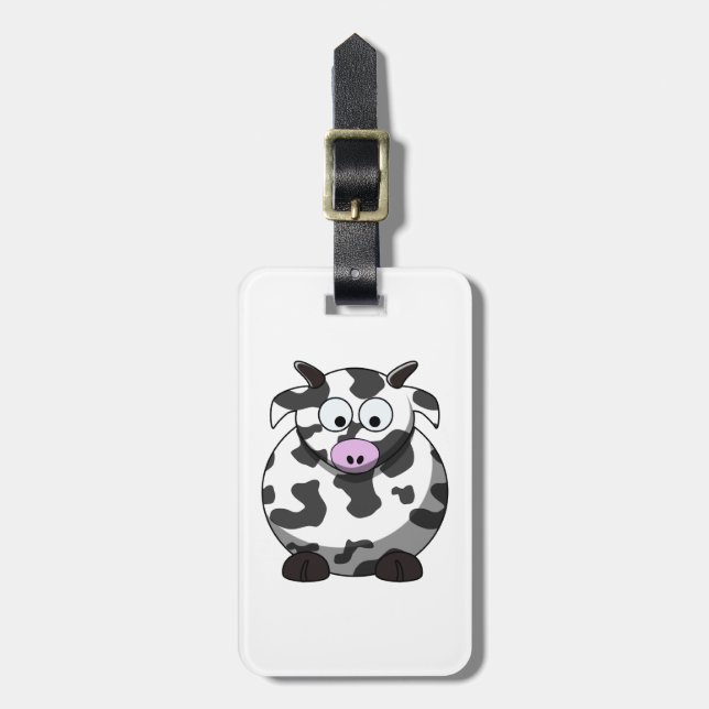 Cartoon Cow Luggage Tag (Front Vertical)