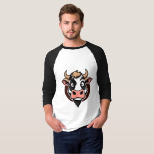 Cartoon Cow Print Design T-Shirt