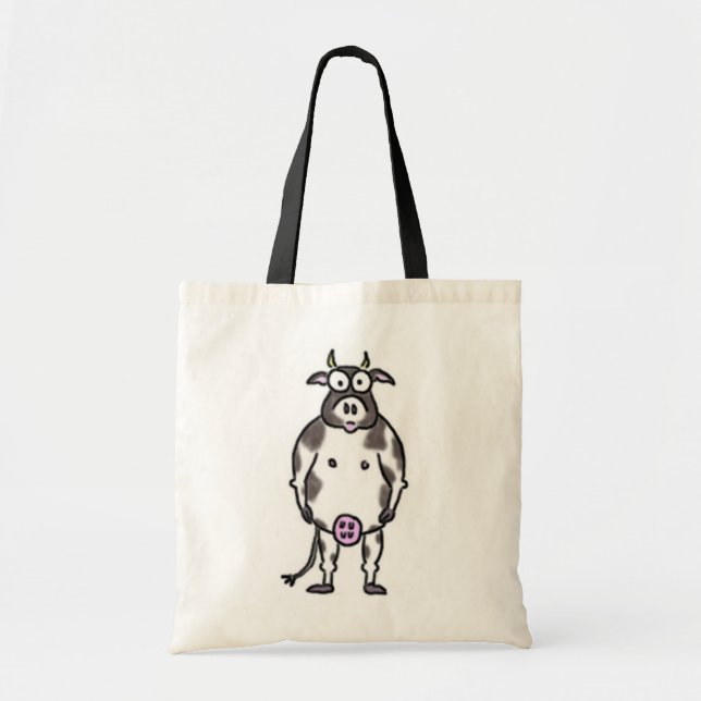 Cartoon Cow Tote Bag (Front)