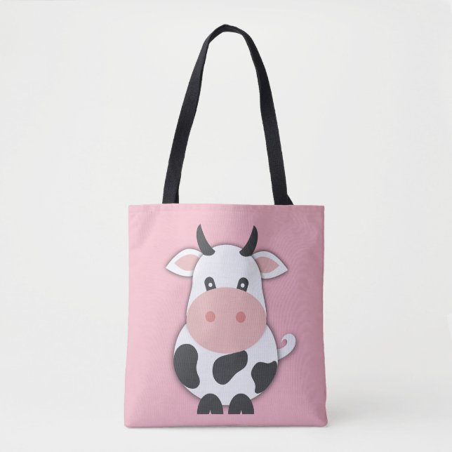 Cartoon Cow With Horns Tote Bag (Front)