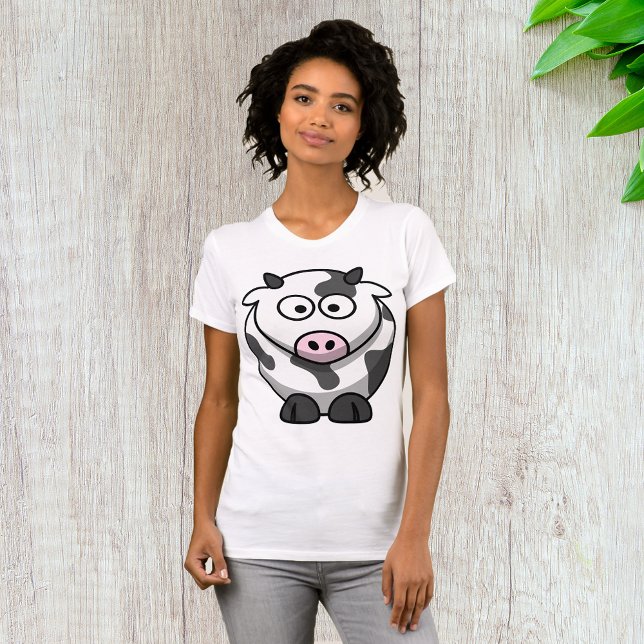Cartoon Cow Womens T-Shirt (Creator Uploaded)