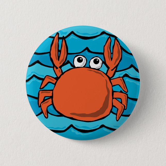 Cartoon Crab 6 Cm Round Badge (Front)
