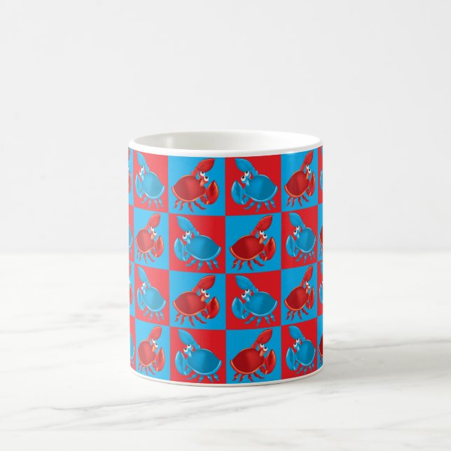 Cartoon crab mosaic coffee mug (Center)