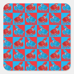Cartoon crab mosaic square sticker