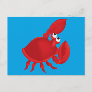 Cartoon crab postcard