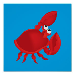 Cartoon crab poster