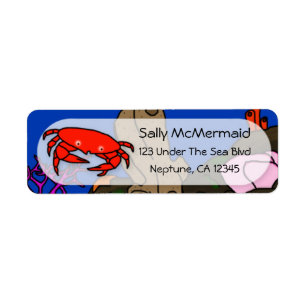 Cartoon Crab Return Address Label