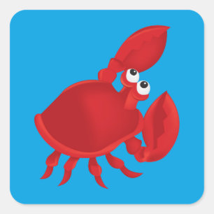 Cartoon crab square sticker