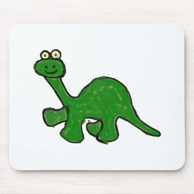 Cartoon Crayon Brontosaurus Collection Mouse Pad (Front)