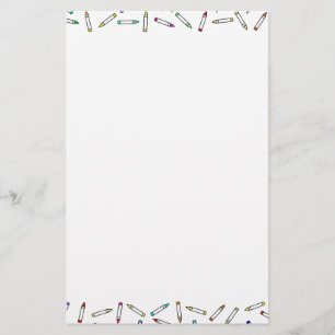 Cartoon Crayon Pattern Decorative Frame Stationery