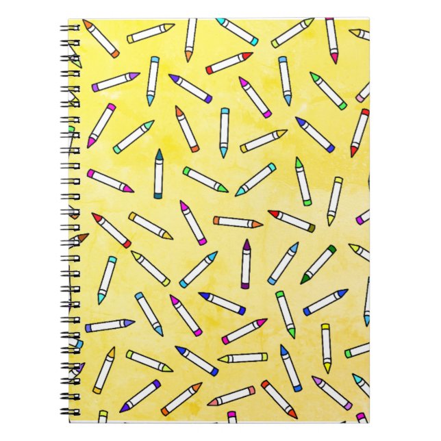 Cartoon Crayon Pattern Notebook (Front)