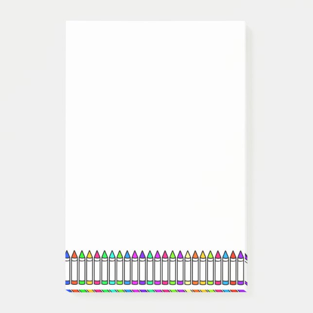 Cartoon Crayon Pattern Post-it Notes (Front)