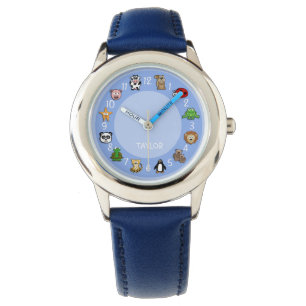 Cartoon Critters w/ Name Template Blue Watch