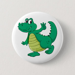 Cartoon crocodile 6 cm round badge