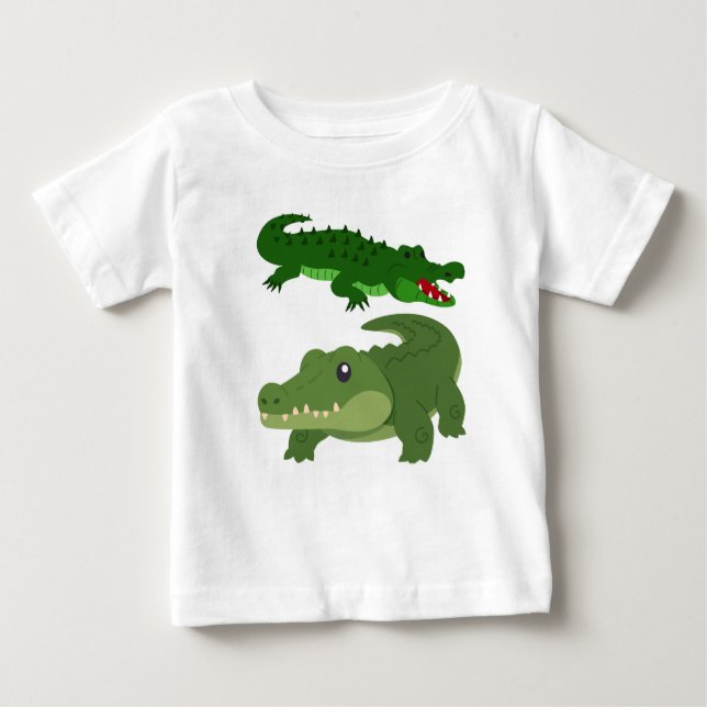  Cartoon Crocodile Illustrations Baby T-Shirt (Front)