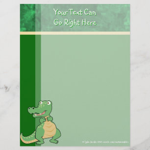 Cartoon Crocodile Letterhead Stationery