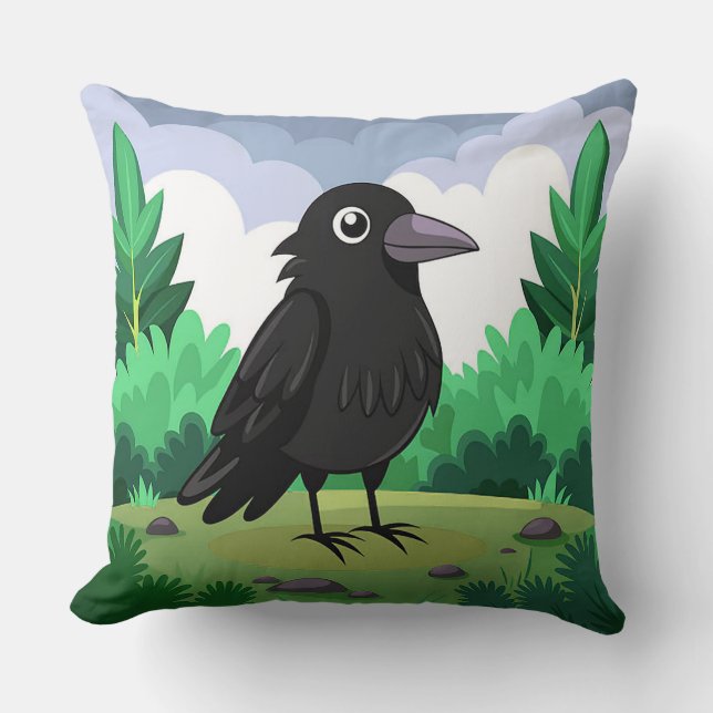 Cartoon crow cushion (Front)
