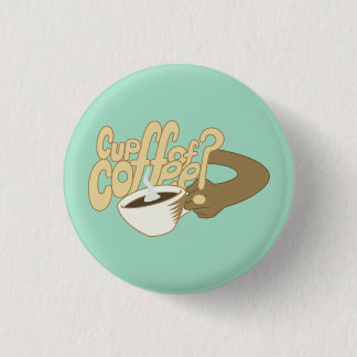Cartoon "Cup of Coffee" art with mug 3 Cm Round Badge