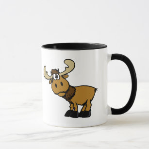 Cartoon Curious moose   choose background colour Mug
