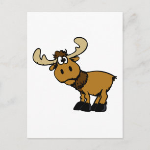 Cartoon Curious moose choose background colour Postcard