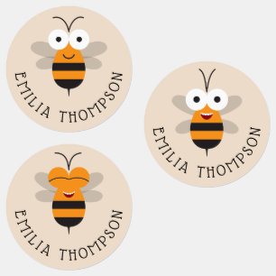 Cartoon Cute Bumble Honey Bee Multipurpose Labels