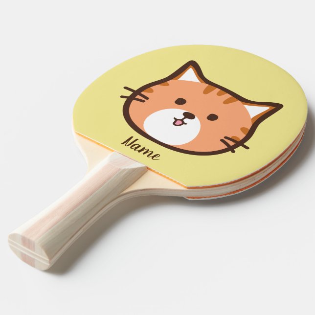 Cartoon cute cat ping pong paddle (Front Angle)