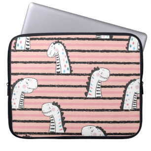 Cartoon Cute Dinosaurs vintage Seamless pattern. C Laptop Sleeve