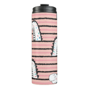 Cartoon Cute Dinosaurs vintage Seamless pattern. C Thermal Tumbler