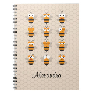 Cartoon Cute Funny Honey Bee Honeycomb Notebook
