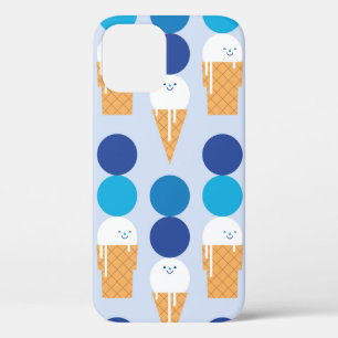 Cartoon cute ice cream seamless pattern design. Vi iPhone 12 Case