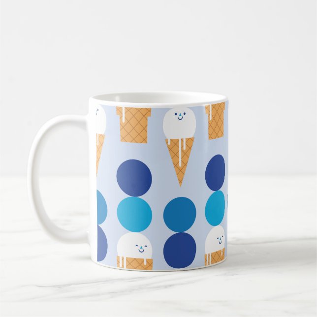 Cartoon cute ice cream seamless pattern design. Vi Coffee Mug (Left)