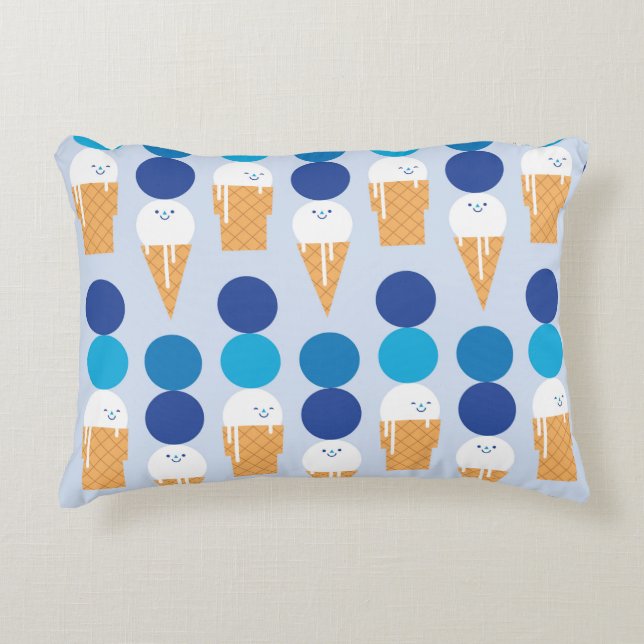 Cartoon cute ice cream seamless pattern design. Vi Decorative Cushion (Front)