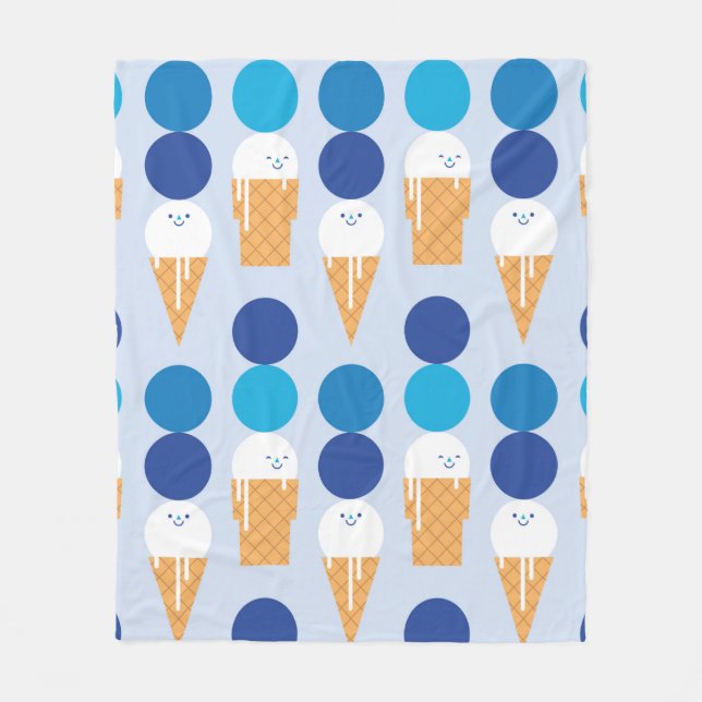 Cartoon cute ice cream seamless pattern design. Vi Fleece Blanket (Front)