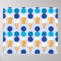 Cartoon cute ice cream seamless pattern design. Vi
