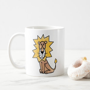 cartoon cute lion kids retro safari jungle animal coffee mug