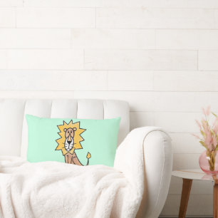 cartoon cute lion kids retro safari jungle animal lumbar cushion