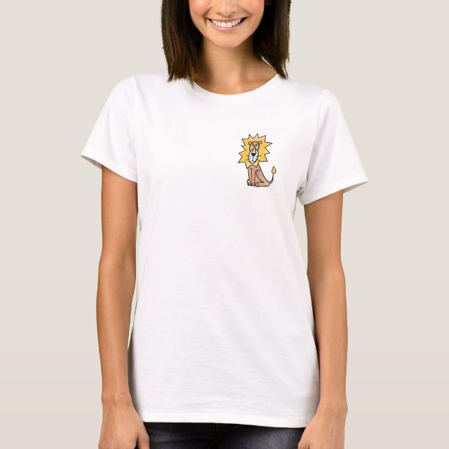 cartoon cute lion kids retro safari jungle animal  T-Shirt (Front)