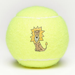 cartoon cute lion kids retro safari jungle animal  tennis balls