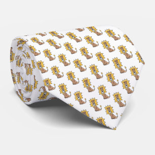 cartoon cute lion kids retro safari jungle animal tie