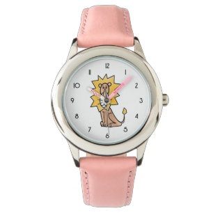 cartoon cute lion kids retro safari jungle animal  watch