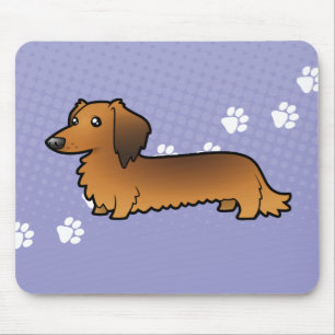 Cartoon Dachshund (longhair) Mouse Pad