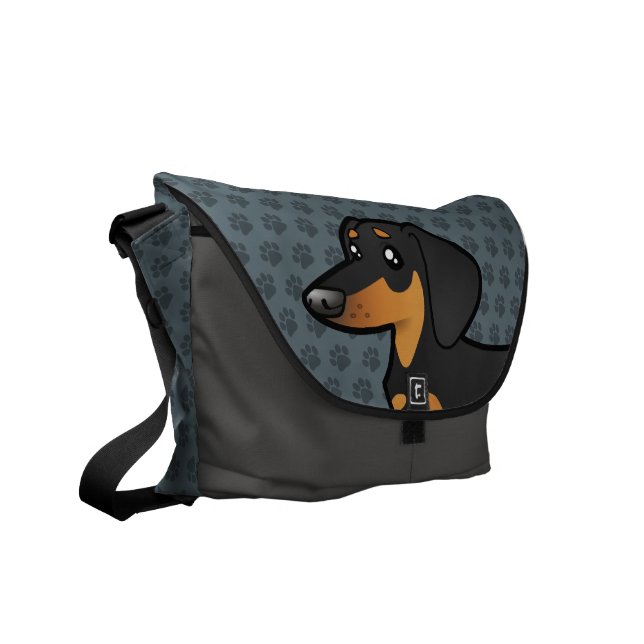 Cartoon Dachshund (smooth coat) Courier Bag (Front Left)