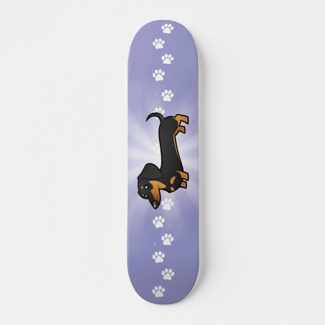 Cartoon Dachshund (smooth coat) Skateboard (Front)