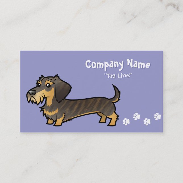 Cartoon Dachshund (wirehair) Business Card (Front)