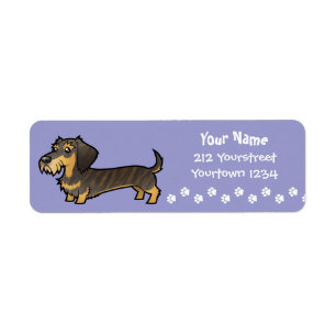Cartoon Dachshund (wirehair) Return Address Label
