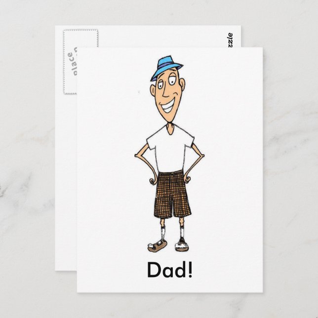 Cartoon Dad Father's Day Postcard (Front/Back)