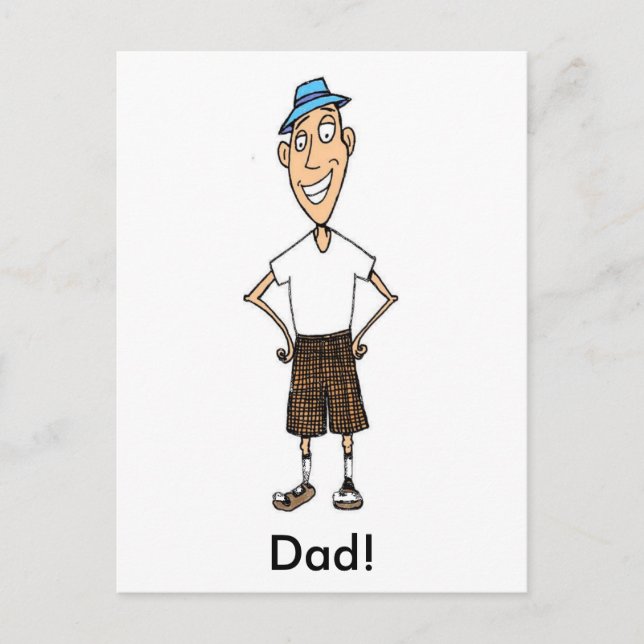 Cartoon Dad Postcard (Front)