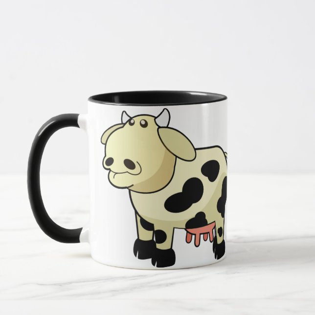 Cartoon Dairy Cow Ceramic Mug (Left)