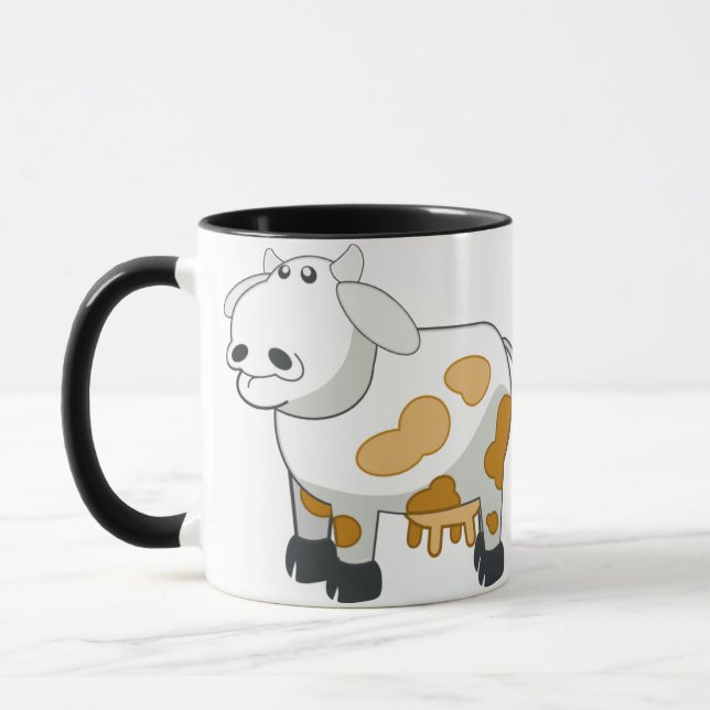 Cartoon Dairy Cow Ceramic Mug (Left)