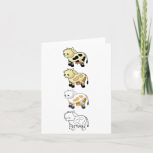 Cartoon Dairy Cow Note Card